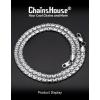ChainsHouse Flat Box Chain Necklace Men, 2/4/6/8mm Round Link Chain Necklaces, Stainless Steel/Black/14K Gold Plated Mens Jewelry, 14″-30″ Length, Come Gift Box(A-6mm-stainless)