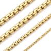 ChainsHouse Flat Box Chain Necklace Men, 2/4/6/8mm Round Link Chain Necklaces, Stainless Steel/Black/14K Gold Plated Mens Jewelry, 14″-30″ Length, Come Gift Box(C-4mm-gold plated)
