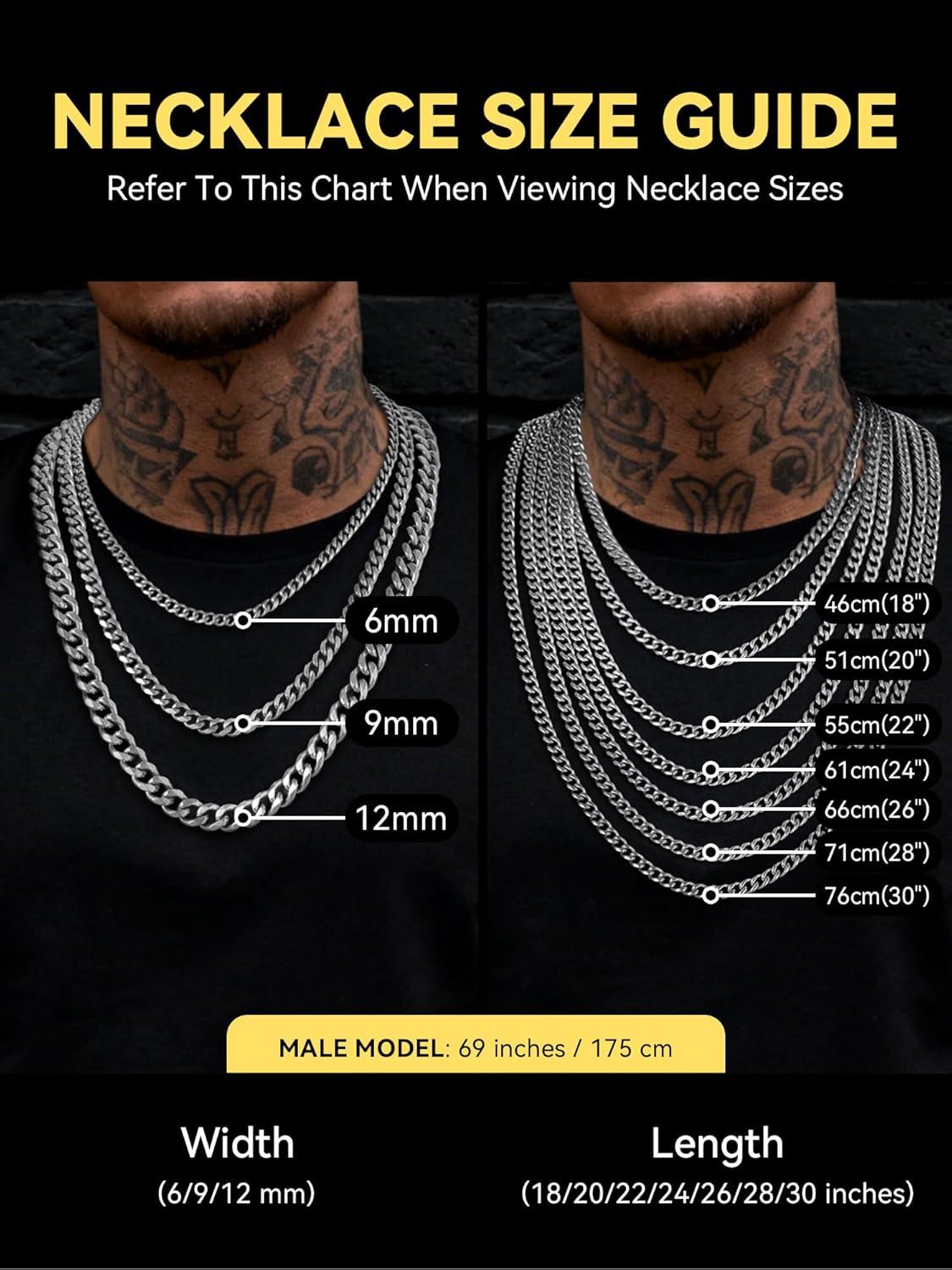 imageChainsHouse Cuban Chain Necklace for Men Stainless SteelBlackGold Plated Miami Cuban Necklace 6912MM Width 18quot30quot Length Hip Hop Jewelry Send Gift Boxb 12mm widthsteel