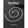 ChainsHouse Cuban Chain Necklace for Men, Stainless Steel/Black/Gold Plated Miami Cuban Necklace 6/9/12MM Width 18″-30″ Length Hip Hop Jewelry, Send Gift Box(a. 6mm width-steel)