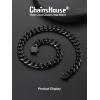 ChainsHouse Cuban Chain Necklace for Men, Stainless Steel/Black/Gold Plated Miami Cuban Necklace 6/9/12MM Width 18″-30″ Length Hip Hop Jewelry, Send Gift Box(d. 12mm width-black)