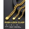ChainsHouse Cuban Chain Necklace for Men, Stainless Steel/Black/Gold Plated Miami Cuban Necklace 6/9/12MM Width 18″-30″ Length Hip Hop Jewelry, Send Gift Box(g. 12mm width-gold plated)