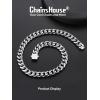 ChainsHouse Cuban Chain Necklace for Men, Stainless Steel/Black/Gold Plated Miami Cuban Necklace 6/9/12MM Width 18″-30″ Length Hip Hop Jewelry, Send Gift Box(b. 12mm width-steel)