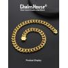 ChainsHouse Cuban Chain Necklace for Men, Stainless Steel/Black/Gold Plated Miami Cuban Necklace 6/9/12MM Width 18″-30″ Length Hip Hop Jewelry, Send Gift Box(g. 12mm width-gold plated)