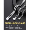 ChainsHouse Cuban Chain Necklace for Men, Stainless Steel/Black/Gold Plated Miami Cuban Necklace 6/9/12MM Width 18″-30″ Length Hip Hop Jewelry, Send Gift Box(a. 6mm width-steel)