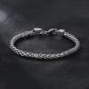 TRUMIUM Silver Plated Link Chain Bracelets for Men Women 5mm Franco Square Box Link Chain Men’s Bracelet Length 7-9inches(5mm Silver)