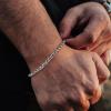 TRUMIUM Silver Plated Link Chain Bracelets for Men Women 5mm Franco Square Box Link Chain Men’s Bracelet Length 7-9inches(5mm Silver)
