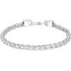 TRUMIUM Silver Plated Link Chain Bracelets for Men Women 5mm Franco Square Box Link Chain Men’s Bracelet Length 7-9inches(5mm Silver)