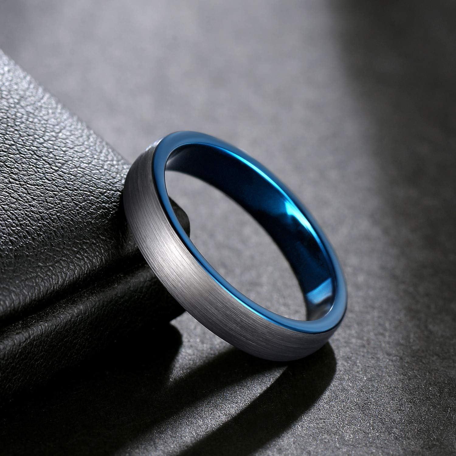 imageTRUMIUM 4mm Tungsten Wedding Band Ring Men Women Two Tone Dome Brushed Size Comfort Fit Size 105