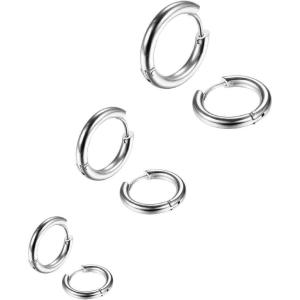 3-4 Pairs Surgical Steel Earrings for Men Gold Small Cartilage Hoop Earrings for Women Hypoallergenic Piercing Huggie Earrings Sets 8-20MM