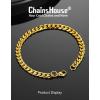 ChainsHouse Cuban Link Bracelet for Men, Stainless Steel Mens Bracelet 3MM/6MM/9MM/12MM Width Cuban Chain Wrist Bracelets, 6.3″-8.3″ Length, Send Gift Box(B-6MM-Gold)