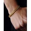 ChainsHouse Cuban Link Bracelet for Men, Stainless Steel Mens Bracelet 3MM/6MM/9MM/12MM Width Cuban Chain Wrist Bracelets, 6.3″-8.3″ Length, Send Gift Box(D-12MM-Gold)