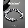 ChainsHouse Cuban Link Bracelet for Men, Stainless Steel Mens Bracelet 3MM/6MM/9MM/12MM Width Cuban Chain Wrist Bracelets, 6.3″-8.3″ Length, Send Gift Box(D-12MM-Stainless)