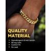 ChainsHouse Cuban Link Bracelet for Men, Stainless Steel Mens Bracelet 3MM/6MM/9MM/12MM Width Cuban Chain Wrist Bracelets, 6.3″-8.3″ Length, Send Gift Box(D-12MM-Gold)