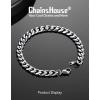 ChainsHouse Cuban Link Bracelet for Men, Stainless Steel Mens Bracelet 3MM/6MM/9MM/12MM Width Cuban Chain Wrist Bracelets, 6.3″-8.3″ Length, Send Gift Box(C-9MM-Stainless)