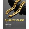 ChainsHouse Cuban Link Bracelet for Men, Stainless Steel Mens Bracelet 3MM/6MM/9MM/12MM Width Cuban Chain Wrist Bracelets, 6.3″-8.3″ Length, Send Gift Box(C-9MM-Gold)