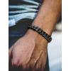 ChainsHouse Cuban Link Bracelet for Men, Stainless Steel Mens Bracelet 3MM/6MM/9MM/12MM Width Cuban Chain Wrist Bracelets, 6.3″-8.3″ Length, Send Gift Box(D-12MM-Black)