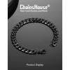 ChainsHouse Cuban Link Bracelet for Men, Stainless Steel Mens Bracelet 3MM/6MM/9MM/12MM Width Cuban Chain Wrist Bracelets, 6.3″-8.3″ Length, Send Gift Box(C-9MM-Black)