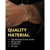 ChainsHouse Cuban Link Bracelet for Men, Stainless Steel Mens Bracelet 3MM/6MM/9MM/12MM Width Cuban Chain Wrist Bracelets, 6.3″-8.3″ Length, Send Gift Box(C-9MM-Gold)