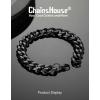 ChainsHouse Cuban Link Bracelet for Men, Stainless Steel Mens Bracelet 3MM/6MM/9MM/12MM Width Cuban Chain Wrist Bracelets, 6.3″-8.3″ Length, Send Gift Box(D-12MM-Black)