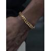 ChainsHouse Cuban Link Bracelet for Men, Stainless Steel Mens Bracelet 3MM/6MM/9MM/12MM Width Cuban Chain Wrist Bracelets, 6.3″-8.3″ Length, Send Gift Box(C-9MM-Gold)