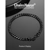 ChainsHouse Cuban Link Bracelet for Men, Stainless Steel Mens Bracelet 3MM/6MM/9MM/12MM Width Cuban Chain Wrist Bracelets, 6.3″-8.3″ Length, Send Gift Box(B-6MM-Black)