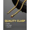 ChainsHouse Cuban Link Bracelet for Men, Stainless Steel Mens Bracelet 3MM/6MM/9MM/12MM Width Cuban Chain Wrist Bracelets, 6.3″-8.3″ Length, Send Gift Box(A-3MM-Gold)