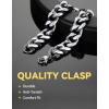 ChainsHouse Cuban Link Bracelet for Men, Stainless Steel Mens Bracelet 3MM/6MM/9MM/12MM Width Cuban Chain Wrist Bracelets, 6.3″-8.3″ Length, Send Gift Box(D-12MM-Stainless)