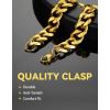 ChainsHouse Cuban Link Bracelet for Men, Stainless Steel Mens Bracelet 3MM/6MM/9MM/12MM Width Cuban Chain Wrist Bracelets, 6.3″-8.3″ Length, Send Gift Box(D-12MM-Gold)