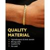 ChainsHouse Cuban Link Bracelet for Men, Stainless Steel Mens Bracelet 3MM/6MM/9MM/12MM Width Cuban Chain Wrist Bracelets, 6.3″-8.3″ Length, Send Gift Box(B-6MM-Gold)