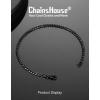 ChainsHouse Cuban Link Bracelet for Men, Stainless Steel Mens Bracelet 3MM/6MM/9MM/12MM Width Cuban Chain Wrist Bracelets, 6.3″-8.3″ Length, Send Gift Box(A-3MM-Black)