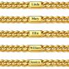 ChainsHouse Custom Name Necklace, Personalized Cuban Link Chain for Men Women, 1-5 Name Inscriptions, 18/20/22/24 Inch with 5cm Extender, 5mm/7mm Width in Steel/Gold/Black Fathers Day with Gift Box(c.7mm gold)
