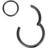 ORANGELOVE Hypoallergenic Nose Rings 20G 18G 16G 14G 12G 10G 8G 316l Surgical Steel Septum Jewelry Hinged Segment Ring Body Piercing Nose Hoop Lip Rings Nose Helix Cartilage Rook Earrings(Black)