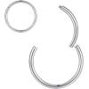 ORANGELOVE Hypoallergenic Nose Rings 20G 18G 16G 14G 12G 10G 8G 316l Surgical Steel Septum Jewelry Hinged Segment Ring Body Piercing Nose Hoop Lip Rings Nose Helix Cartilage Rook Earrings(Silver)