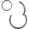 ORANGELOVE Hypoallergenic Nose Rings 20G 18G 16G 14G 12G 10G 8G 316l Surgical Steel Septum Jewelry Hinged Segment Ring Body Piercing Nose Hoop Lip Rings Nose Helix Cartilage Rook Earrings(Black)