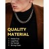 ChainsHouse Cuban Link Chain Necklace Men Women, 3mm/4mm/5mm/8mm/9mm/12mm/15mm Width, Stainless Steel/18K Gold Plated Figaro/Box/Curb Neck Link Chains, 14″/18″/20″/22″/24″/26″/28″/30″ Length, with Gift Box(D: Cuban-15mm-steel)