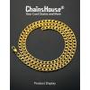 ChainsHouse Cuban Link Chain Necklace Men Women, 3mm/4mm/5mm/8mm/9mm/12mm/15mm Width, Stainless Steel/18K Gold Plated Figaro/Box/Curb Neck Link Chains, 14″/18″/20″/22″/24″/26″/28″/30″ Length, with Gift Box(I: Cuban-5mm-gold)