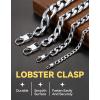 ChainsHouse Cuban Link Chain Necklace Men Women, 3mm/4mm/5mm/8mm/9mm/12mm/15mm Width, Stainless Steel/18K Gold Plated Figaro/Box/Curb Neck Link Chains, 14″/18″/20″/22″/24″/26″/28″/30″ Length, with Gift Box(B: Cuban-9mm-steel)