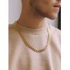 ChainsHouse Cuban Link Chain Necklace Men Women, 3mm/4mm/5mm/8mm/9mm/12mm/15mm Width, Stainless Steel/18K Gold Plated Figaro/Box/Curb Neck Link Chains, 14″/18″/20″/22″/24″/26″/28″/30″ Length, with Gift Box(K: Cuban-12mm-gold)