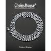 ChainsHouse Cuban Link Chain Necklace Men Women, 3mm/4mm/5mm/8mm/9mm/12mm/15mm Width, Stainless Steel/18K Gold Plated Figaro/Box/Curb Neck Link Chains, 14″/18″/20″/22″/24″/26″/28″/30″ Length, with Gift Box(A: Cuban-5mm-steel)