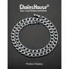 ChainsHouse Cuban Link Chain Necklace Men Women, 3mm/4mm/5mm/8mm/9mm/12mm/15mm Width, Stainless Steel/18K Gold Plated Figaro/Box/Curb Neck Link Chains, 14″/18″/20″/22″/24″/26″/28″/30″ Length, with Gift Box(B: Cuban-9mm-steel)