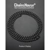 ChainsHouse Cuban Link Chain Necklace Men Women, 3mm/4mm/5mm/8mm/9mm/12mm/15mm Width, Stainless Steel/18K Gold Plated Figaro/Box/Curb Neck Link Chains, 14″/18″/20″/22″/24″/26″/28″/30″ Length, with Gift Box(E: Cuban-5mm-black)