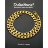 ChainsHouse Cuban Link Chain Necklace Men Women, 3mm/4mm/5mm/8mm/9mm/12mm/15mm Width, Stainless Steel/18K Gold Plated Figaro/Box/Curb Neck Link Chains, 14″/18″/20″/22″/24″/26″/28″/30″ Length, with Gift Box(K: Cuban-12mm-gold)