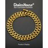 ChainsHouse Cuban Link Chain Necklace Men Women, 3mm/4mm/5mm/8mm/9mm/12mm/15mm Width, Stainless Steel/18K Gold Plated Figaro/Box/Curb Neck Link Chains, 14″/18″/20″/22″/24″/26″/28″/30″ Length, with Gift Box(J: Cuban-9mm-gold)