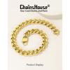 ChainsHouse Cuban Link Chain for Women Chunky Gold Necklace Stainless Steel/Gold Plated Choker Necklaces for Women, 12/16/20 mm Width Thick Chain Choker Punk Hip-Hop Jewelry,18-20″(B: 16mm-Gold)