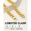 ChainsHouse Cuban Link Chain for Women Chunky Gold Necklace Stainless Steel/Gold Plated Choker Necklaces for Women, 12/16/20 mm Width Thick Chain Choker Punk Hip-Hop Jewelry,18-20″(A: 12mm-Gold)
