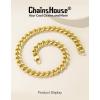 ChainsHouse Cuban Link Chain for Women Chunky Gold Necklace Stainless Steel/Gold Plated Choker Necklaces for Women, 12/16/20 mm Width Thick Chain Choker Punk Hip-Hop Jewelry,18-20″(A: 12mm-Gold)