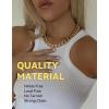 ChainsHouse Cuban Link Chain for Women Chunky Gold Necklace Stainless Steel/Gold Plated Choker Necklaces for Women, 12/16/20 mm Width Thick Chain Choker Punk Hip-Hop Jewelry,18-20″(B: 16mm-Gold)