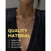 ChainsHouse Cuban Link Chain for Women Chunky Gold Necklace Stainless Steel/Gold Plated Choker Necklaces for Women, 12/16/20 mm Width Thick Chain Choker Punk Hip-Hop Jewelry,18-20″(C: 20mm-Gold)