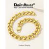 ChainsHouse Cuban Link Chain for Women Chunky Gold Necklace Stainless Steel/Gold Plated Choker Necklaces for Women, 12/16/20 mm Width Thick Chain Choker Punk Hip-Hop Jewelry,18-20″(C: 20mm-Gold)